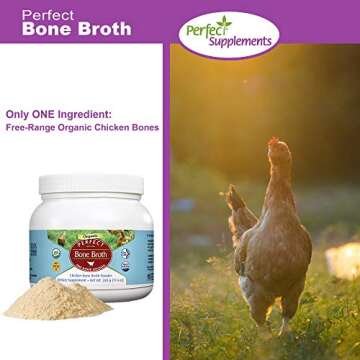 Perfect Supplements – Perfect Bone Broth – 330 Grams – Organic Free-Range Chicken Bone Broth Powder – Essential Amino Acids – Rich Protein Supplement