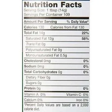 100% Organic Extra Virgin,Coconut Oil,84 Fl .oz,beauty aid and cooking oil