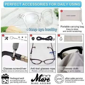 Stylish Oversized Blue Light Blocking Reading Glasses