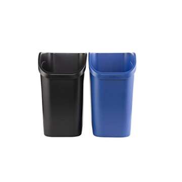 Rubbermaid Undercounter Trash Can Set, 2-Pack in Black and Blue - Ideal for Waste and Recycling