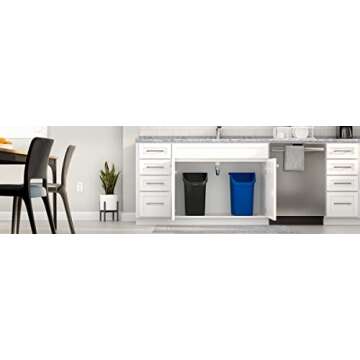 Rubbermaid Undercounter Trash Can Set for Waste & Recycling