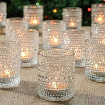 36 Pcs Votive Candle Holders for Table Centerpiece, DIY Wax Filling Clear Glass Tea Light Candle Hol...