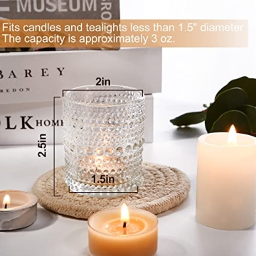 36 Pcs Votive Candle Holders for Table Centerpiece, DIY Wax Filling Clear Glass Tea Light Candle Holders Sets, Tealight Candle Holders for Wedding Decor Home Decoration（Clear,36）