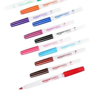Amazon Basics Dry Erase Markers, Low Odor Ultra Fine Tip, 12-Pack, Assorted Colors