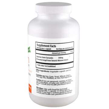 One Planet Nutrition Nano Curcumin 500 mg Veggie Capsules (60 Servings), Nano for High Absorption, S...