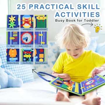 Hi-Tech Busy Book Toys, Montessori Sensory Book for Toddlers 1 2 3 4 5 Years Old, Busy Board Educati...