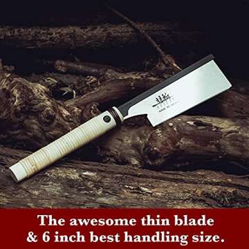 SUIZAN Dozuki Dovetail Saw 6" Crosscut - Professional Japanese Pullsaw Handsaw Woodworking Tools