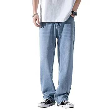 PARVENZA Men's Regular Fit Denim Jeans - Classic Straight Trousers, Durable, 5-Pocket, Comfortable C...