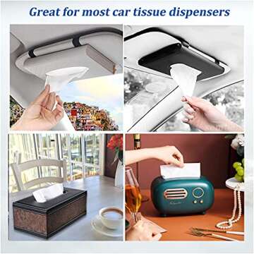 Car Tissue, Auto Visor Tissue Refills for Car Tissue Case, Napkin Holder Refill, Nice Tissue for Sun...