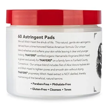 THAYERS Witch Hazel Astringent Pads with Aloe Vera 60 Count