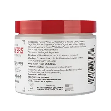 THAYERS Witch Hazel Astringent Pads with Aloe Vera 60 Count