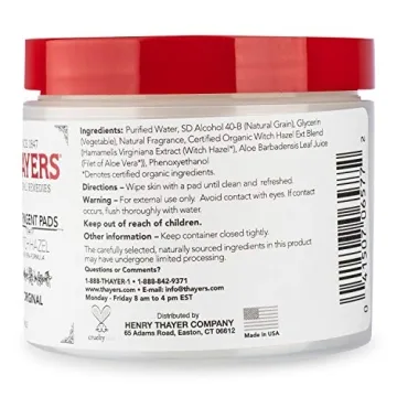 THAYERS Witch Hazel Astringent Pads with Aloe Vera 60 Count