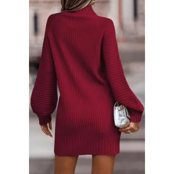 LILLUSORY Women’s Trendy Pullover Sweater Dress - Warm & Stylish