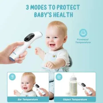 Touchless Forehead Thermometer for Adults and Kids, Instant Accuracy Readings,Fever Alarm, Quiet Vibration Feedback and 40 Memory Function, LCD