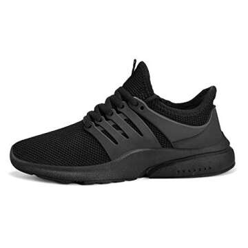 Troadlop Women's Running Shoes Lightweight Non Slip Breathable Mesh Sneakers Sports Athletic Walking Work Shoes Size 8 Black