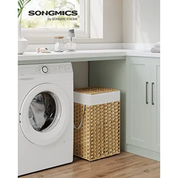 SONGMICS Laundry Hamper with Lid, 17.2 Gallon Stylish Storage