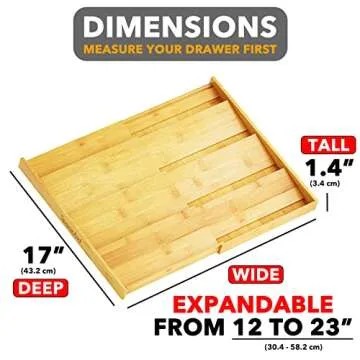 SpaceAid Bamboo Expandable Spice Organizer for Kitchens