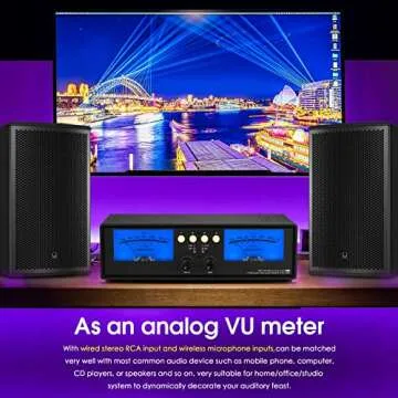Douk Audio VU2 MIC & Line Dual VU Meter, Analog Sound Level Indicator, 4-Way Splitter Switch, Audio Switcher Box for Speaker/Amplifier/Preamp (Blue Version)