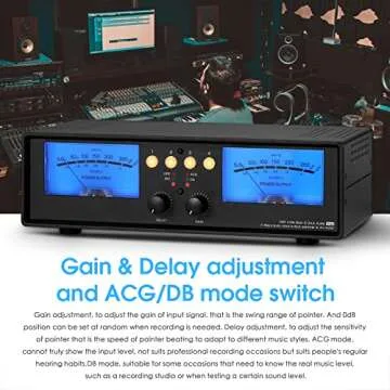 Douk Audio VU2 MIC & Line Dual VU Meter, Analog Sound Level Indicator, 4-Way Splitter Switch, Audio Switcher Box for Speaker/Amplifier/Preamp (Blue Version)