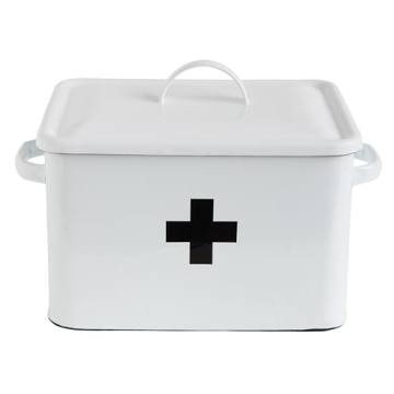 Stylish Enameled First Aid Box with Vintage Charm