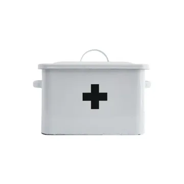 Stylish Enameled First Aid Box with Vintage Charm