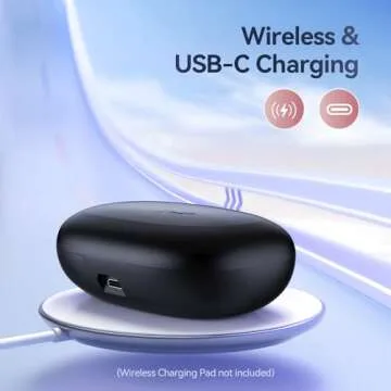 GNMN Wireless Earbuds Bluetooth Headphones Over Ear Buds 90H Playback IPX7 Waterproof Sports Earphones Deep Bass with Wireless Charging Case Dual LED Power Display Earhooks Headset for Running Black