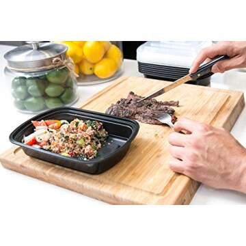 Fitpacker Meal Prep Containers - 28oz Portion Control Lunch Bento Box - Reusable Microwaveable (16 Pack - Version 2)