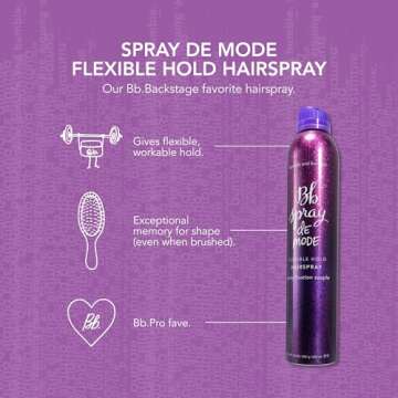 Bumble and bumble. Spray de Mode Flexible Hold Hairspray | Flexible, Brushable Hold + Workability | Curly, Wavy, Straight, Mini Travel Size, 2.7 Ounce