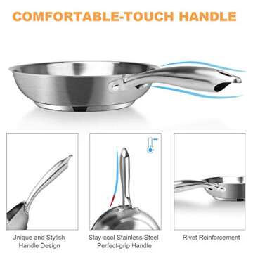 Duxtop Professional Stainless Steel Pots and Pans Set, 18-Piece Induction Cookware Set, Saucepan with Pour Spout and Strainer Lid, Impact-Bonded Technology