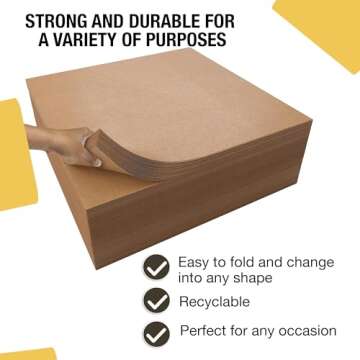 Kraft Paper Sheets - 15 x 15 in. - 480 Sheets of Heavy Duty Craft Paper