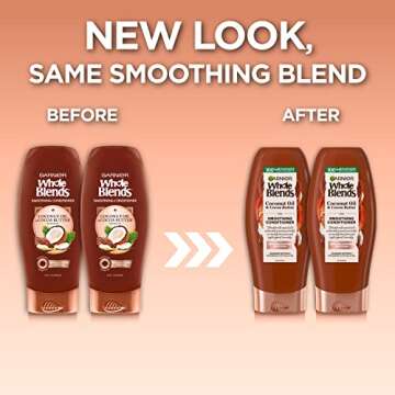 Garnier Whole Blends Coconut Oil & Cocoa Butter Smoothing Conditioner for Frizzy Hair, 22 Fl Oz, 2 C...