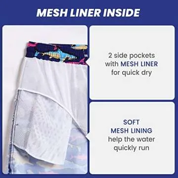 maamgic Mens Swim Trunks Quick Dry Swim Shorts with Mesh Lining Funny Swimwear Bathing Suits Colorful Shark Medium