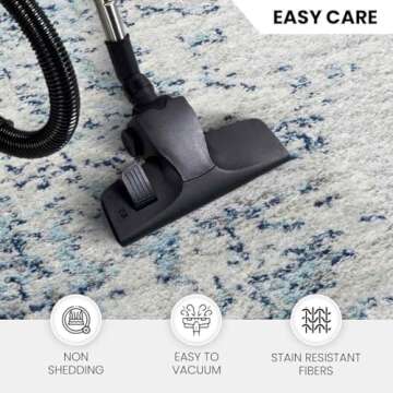 Livabliss Arti Modern Abstract Area Rug,6'7" x 9',Dark Blue/Aqua