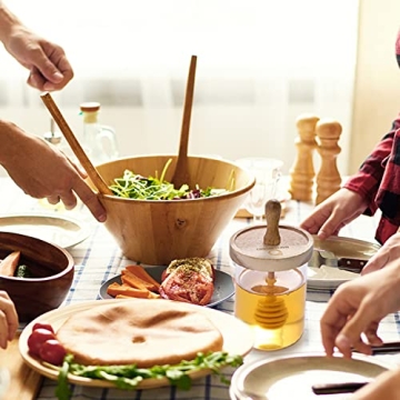 HAPPI STUDIO Honey Pot Set - Airtight 13 Oz Glass Jar