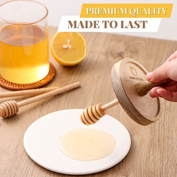 HAPPI STUDIO Honey Pot Set - Airtight 13 Oz Glass Jar