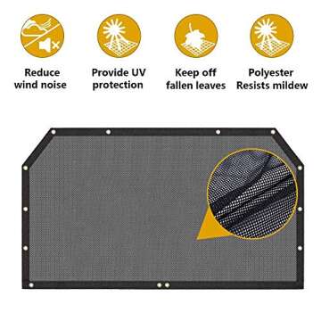JeCar Roof Sunshade Durable Polyester Top Cover Provides UV Protection for Jeep Wrangler 1997-2006 T...