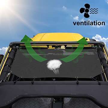 JeCar Roof Sunshade for Jeep Wrangler 1997-2006