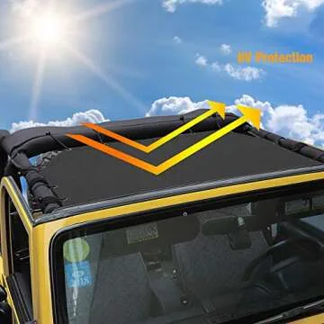 JeCar Roof Sunshade for Jeep Wrangler 1997-2006