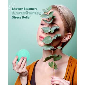 POPCHOSE Shower Steamers Aromatherapy - 15 Pack Eucalyptus Mint Shower Tablets Stress Relaxation Self-Care Shower Bombs with Essential Oils, Quick Relief Nasal Congestion Gifts for Women & Men