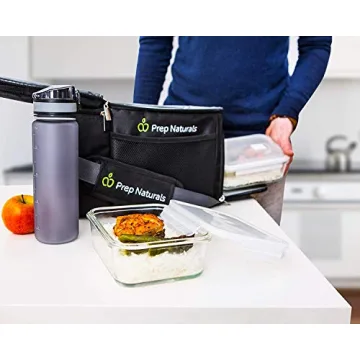 PrepNaturals 5 Pack 30 Oz Glass Meal Prep Containers - Dishwasher Microwave Freezer Oven Safe - Glass Storage Containers with Lids (Multi-Compartment)