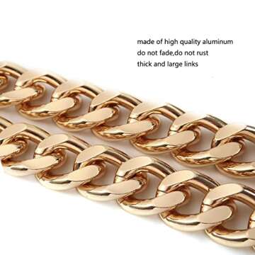 42'' Substantial Big Metal Cross-Body Chain Purse Strap Replacement for Mini Wallet, Waist Pack, Che...