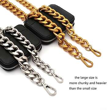 Substantial Big Metal Cross-Body Chain Purse Strap