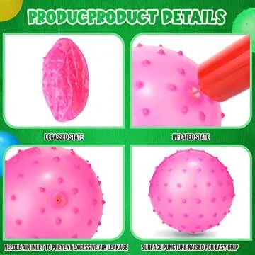 Jerify 24 Pieces Knobby Balls Spiky Bounce Large Bouncy Ball Bulk Inflatable Sensory Soft Massage Stress Plastic Toy for School Party Play Outdoor Indoor