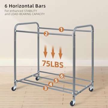 STORAGE MANIAC 3 Section Laundry Sorter, 3 Bag Laundry Hamper Cart with Heavy Duty Rolling Lockable ...