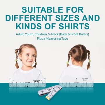 9 Packs T-Shirt Ruler Guide - Alignment Ruler for Vinyl Press - Acrylic Craft Calibration Template - Centering Design Ruler for Fabric Cutting - Durable & Flexible Ruler