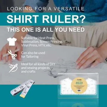9 Packs T-Shirt Ruler Guide - Alignment Ruler for Vinyl Press - Acrylic Craft Calibration Template - Centering Design Ruler for Fabric Cutting - Durable & Flexible Ruler
