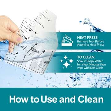 9 Packs T-Shirt Ruler Guide - Alignment Ruler for Vinyl Press - Acrylic Craft Calibration Template - Centering Design Ruler for Fabric Cutting - Durable & Flexible Ruler