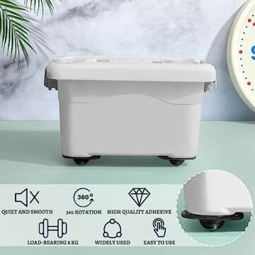 Honoson 8 Pcs Self Adhesive Caster Wheels Appliance Rollers Appliance Sliders for Kitchen 360° Swivel Universal Wheel Mini Small Kitchen (Clear Black with 1 Steel Ball Style)