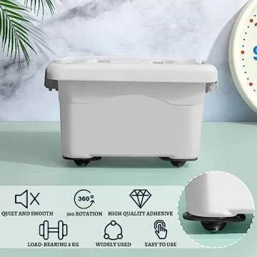 Honoson 8 Pcs Self Adhesive Caster Wheels Appliance Rollers Appliance Sliders for Kitchen 360° Swivel Universal Wheel Mini Small Kitchen (Clear Black with 1 Steel Ball Style)