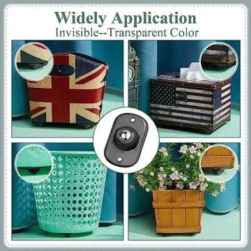 Honoson 8 Pcs Self Adhesive Caster Wheels Appliance Rollers Appliance Sliders for Kitchen 360° Swivel Universal Wheel Mini Small Kitchen (Clear Black with 1 Steel Ball Style)